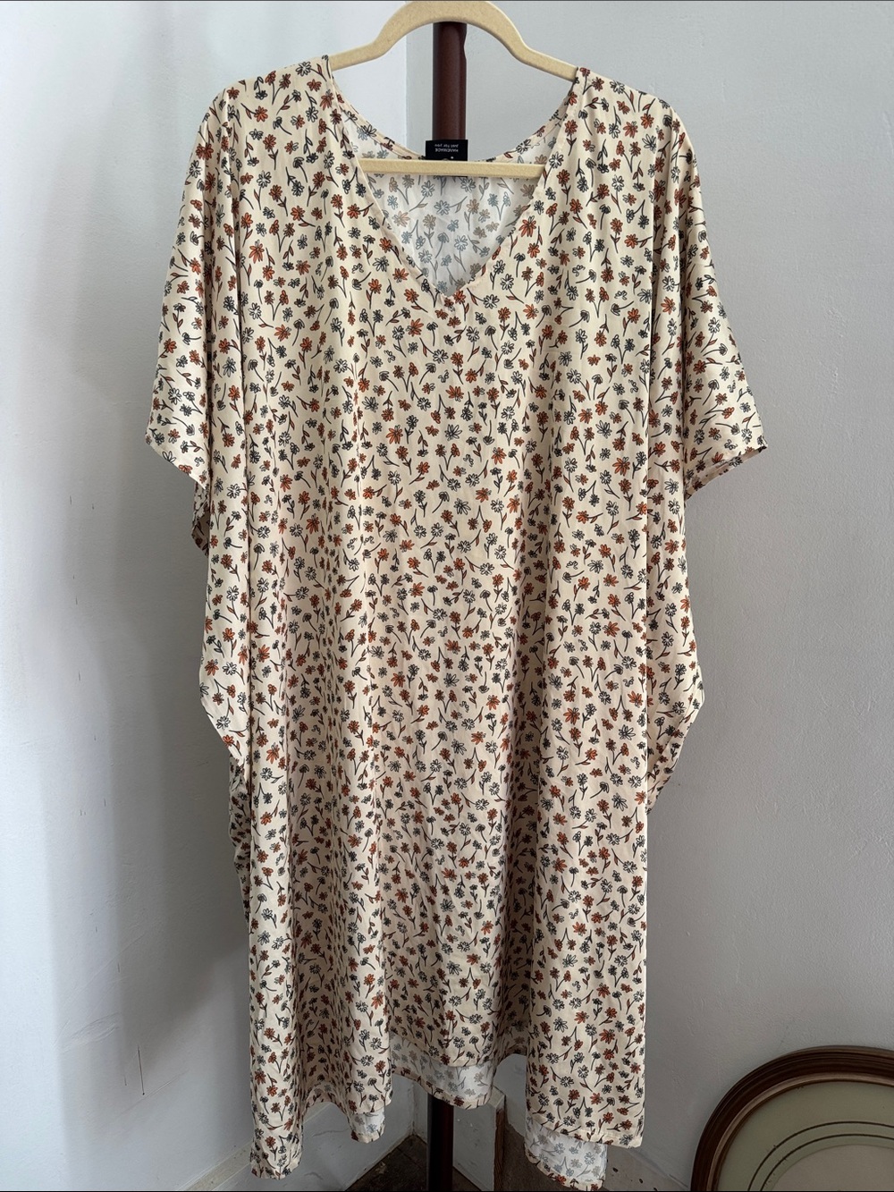 Tamara Malas butter yellow and orange floral kaftan size 26/28